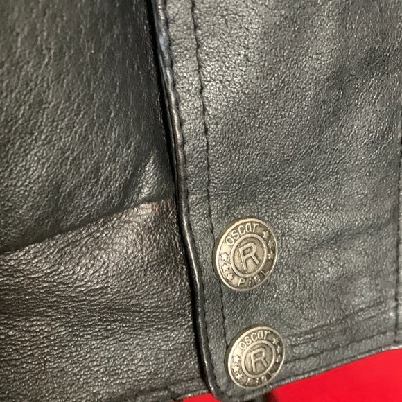 OSCAR PIEL Vintage Men's Leather Motorcycle Coat (Size XL) - Picture 5 of 9